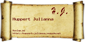 Huppert Julianna névjegykártya